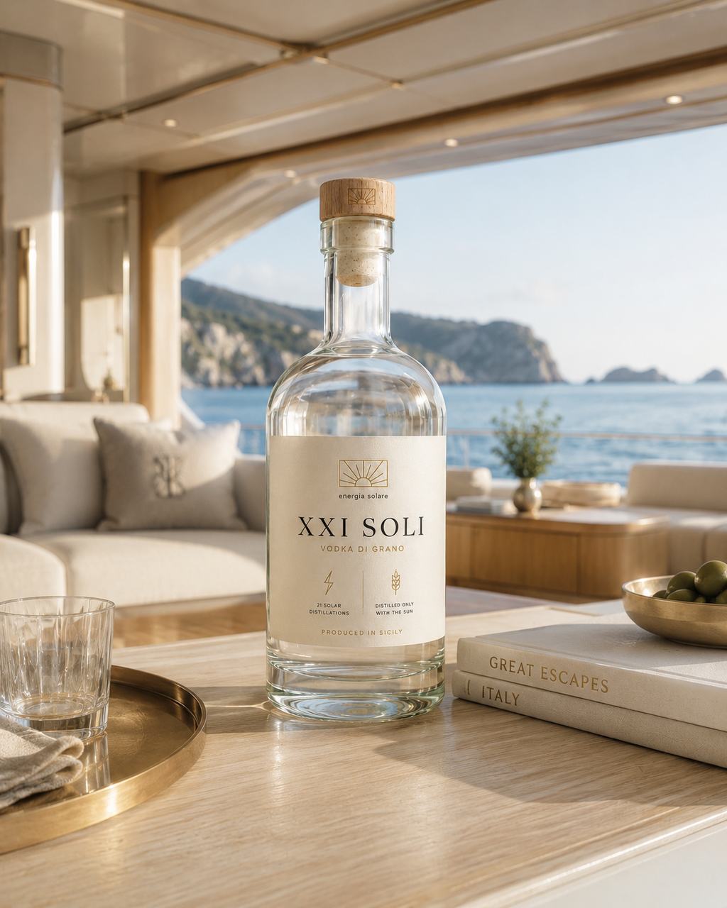 Ponte di uno yacht nel Mediterraneo — il porto è l'indirizzo di XXI SOLI